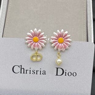 New Fashion Alloy Floral Motif Earrings, Wholesale