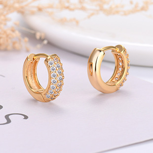 Niche Design Office 925 Sterling Silver Cubic Zirconia Fully Paved Earrings, Wholesale