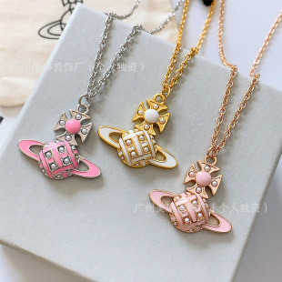 Statement Style Alloy Pearl Bezel-Set Pendant Necklace
