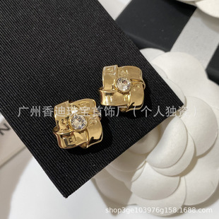 New Light Luxury Minimalist Versatile Alloy Cubic Zirconia Earrings