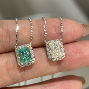 Light Luxury 925 Sterling Silver Cubic Zirconia Princess Cut Necklace