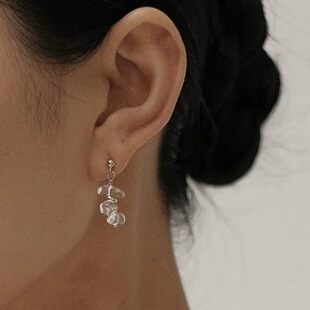 Korean Style Versatile Niche 925 Sterling Silver Crystal Earrings