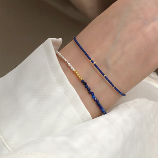Premium Versatile Niche 925 Sterling Silver Lapis Lazuli Stackable Bracelet