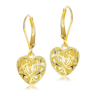 French Style Alloy Openwork Heart Motif Earrings, Best Seller