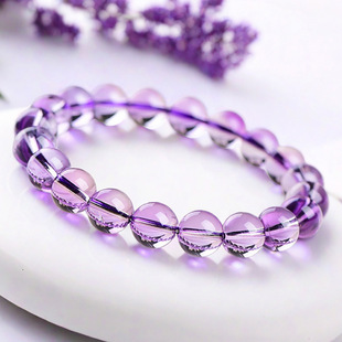 Natural Premium Uruguay Amethyst Beaded Bracelet Versatile Donghai Origin, Wholesale