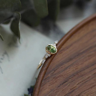 Light Luxury Sweet 925 Sterling Silver Peridot Ring, Best Seller