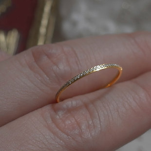 Light Luxury 18K Gold-Plated on 925 Sterling Silver Fully Paved CZ Ring
