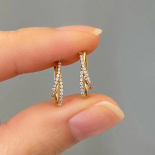 Minimalist Elegant Office 925 Sterling Silver Cubic Zirconia Earrings