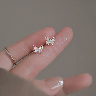 Sweet & Cute 925 Sterling Silver Butterfly Motif Earrings