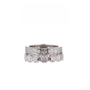 Alloy Cubic Zirconia Fully Paved Bezel-Set Ring