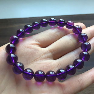 Natural Premium Uruguay Amethyst Single Strand Beaded Bracelet
