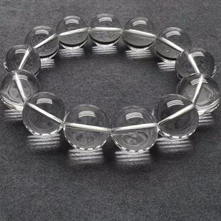 Natural Clear Quartz Single Strand Beaded Bracelet Couple