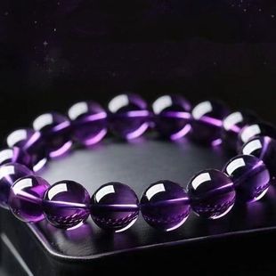 Natural Premium Uruguay Amethyst Single Strand Beaded Bracelet