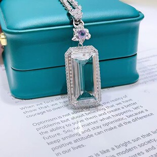Light Luxury Versatile 925 Sterling Silver Crystal Women's Pendant Necklace, Best Seller
