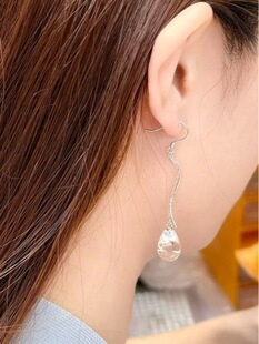 New Niche Design Exquisite Statement 925 Sterling Silver Crystal Tassel Earrings, Wholesale