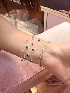 Fashion Versatile 925 Sterling Silver Malachite Stackable Bracelet