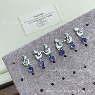 Sweet & Cute 925 Sterling Silver Tanzanite Bezel-Set Earrings, Wholesale, Best Seller, Gift-Ready