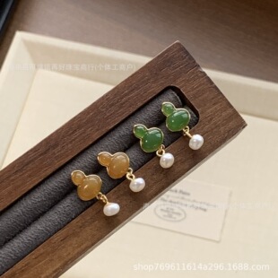 Modern Chinese Style 925 Sterling Silver Pearl Bezel-Set Earrings, Wholesale