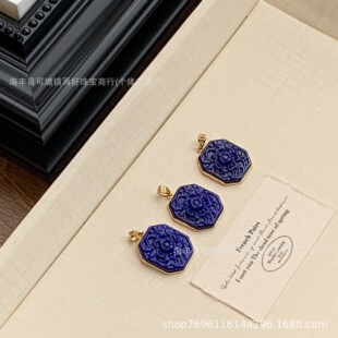 Modern Chinese Style 925 Sterling Silver Lapis Lazuli Bezel-Set Pendant Necklace, Wholesale, Gift-Ready