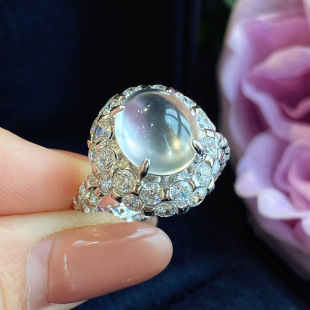 Vintage Elegant Alloy Agate Open Design Ring
