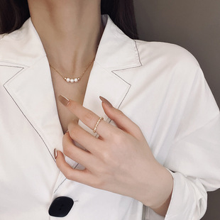 French Style Elegant Statement Alloy Pearl Necklace