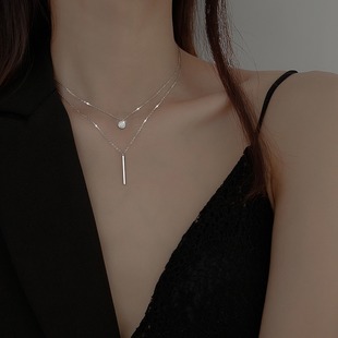 Korean Style Instagram-Style Elegant Statement Alloy Stackable Necklace