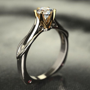 Alloy Cubic Zirconia Six-Prong Setting Ring