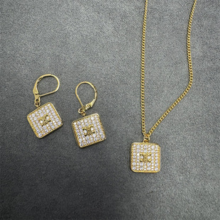 New French Style Alloy Cubic Zirconia Fully Paved Necklace