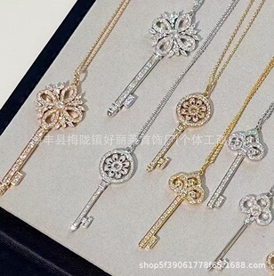 Alloy Cubic Zirconia Fully Paved Pendant Necklace