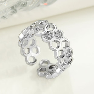European-American Style Alloy Cubic Zirconia Micro-Pavé Open Design Ring, Wholesale, Best Seller