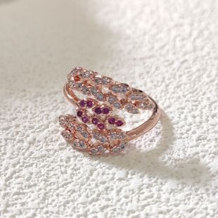 Light Luxury Niche Elegant Statement Alloy Cubic Zirconia Micro-Pavé Ring, Best Seller