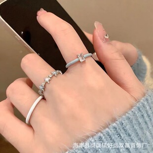 Minimalist Niche Statement Alloy Cubic Zirconia Star Motif Open Design Ring, Best Seller