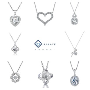 Platinum-Plated Moissanite Pendant Necklace