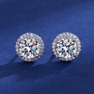 Fashion 925 Sterling Silver Moissanite Fully Paved Earrings, Best Seller