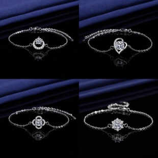 Versatile Niche Elegant 925 Sterling Silver Moissanite Clover Motif Women's Bracelet, Best Seller, Gift-Ready
