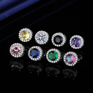 European-American Style Platinum-Plated Cubic Zirconia Bezel-Set Earrings, Best Seller