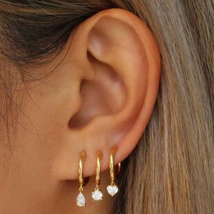 Minimalist Instagram-Style Alloy Cubic Zirconia Earrings, Wholesale, Best Seller