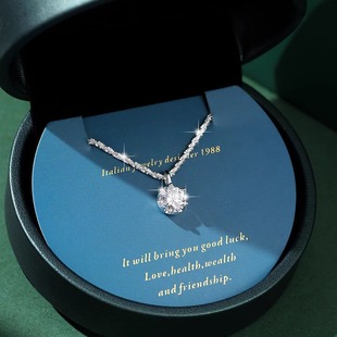 Light Luxury Minimalist Instagram-Style Niche Elegant Statement Alloy Cubic Zirconia Necklace