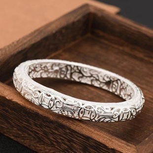 New Vintage Alloy Openwork Engraved Bangle, Gift-Ready