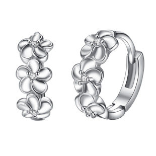 Fashion Versatile Sweet Alloy Cubic Zirconia Floral Motif Earrings, Wholesale