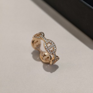 New Light Luxury Minimalist Instagram-Style Alloy Cubic Zirconia Fully Paved Ring