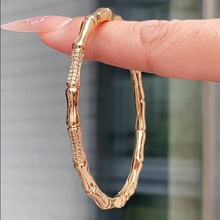 Light Luxury Minimalist Versatile Niche Sweet Elegant Statement Alloy Bamboo Joint Bangle