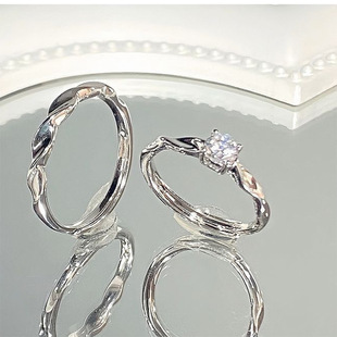 Minimalist Versatile Niche Sweet Elegant Alloy Cubic Zirconia Micro-Pavé Ring