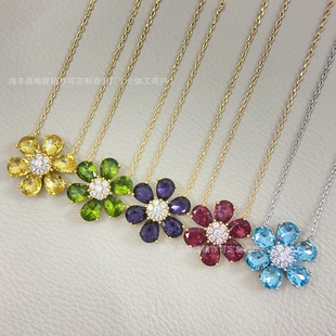 New Premium Alloy Crystal Floral Motif Necklace, Wholesale, Best Seller