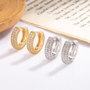 Niche Design 18K Gold-Plated Micro-Pavé Earrings, Cross-Border Best Seller
