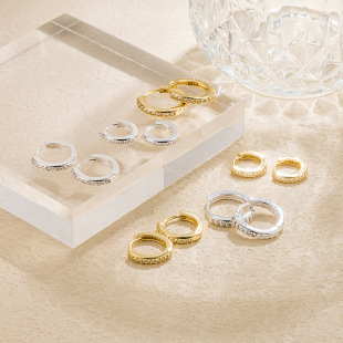 Niche Design 18K Gold-Plated CZ Accented Earrings, Cross-Border Best Seller