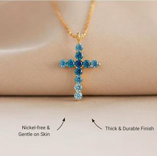 European-American Style 925 Sterling Silver Cross Motif Necklace, Best Seller