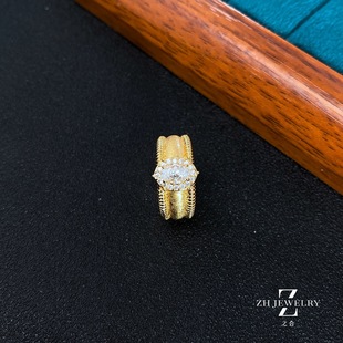 New Light Luxury Exquisite Alloy Cubic Zirconia Ring