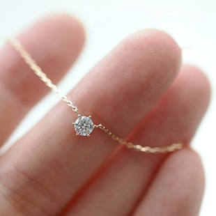 Light Luxury Statement Alloy Cubic Zirconia Six-Prong Setting Bezel-Set Necklace, Best Seller