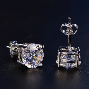 New European-American Style Statement Alloy Cubic Zirconia Four-Prong Setting Earrings, Best Seller
